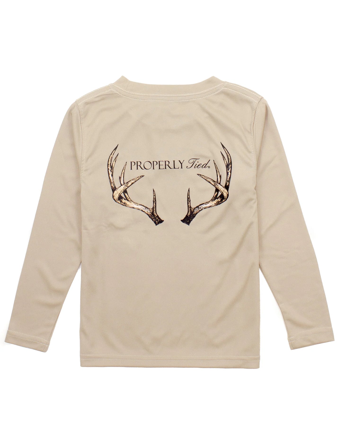 Boys Performance Tee LS Vintage Antler Sand