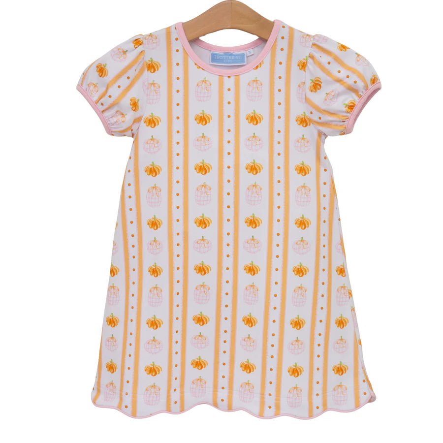 Pumpkin Patch Scalloped Dress