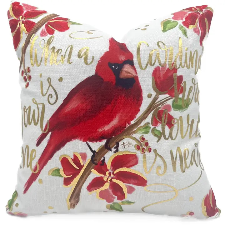 Golden Cardinal Pillow- Velvet