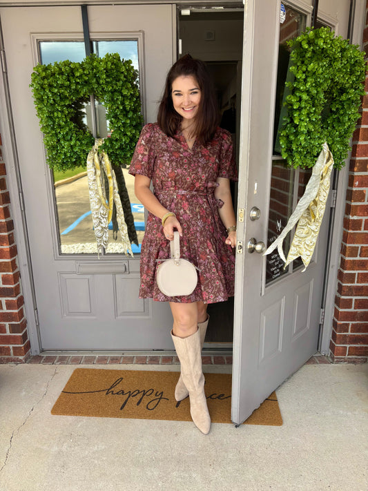 Farah Floral Dress with Tie