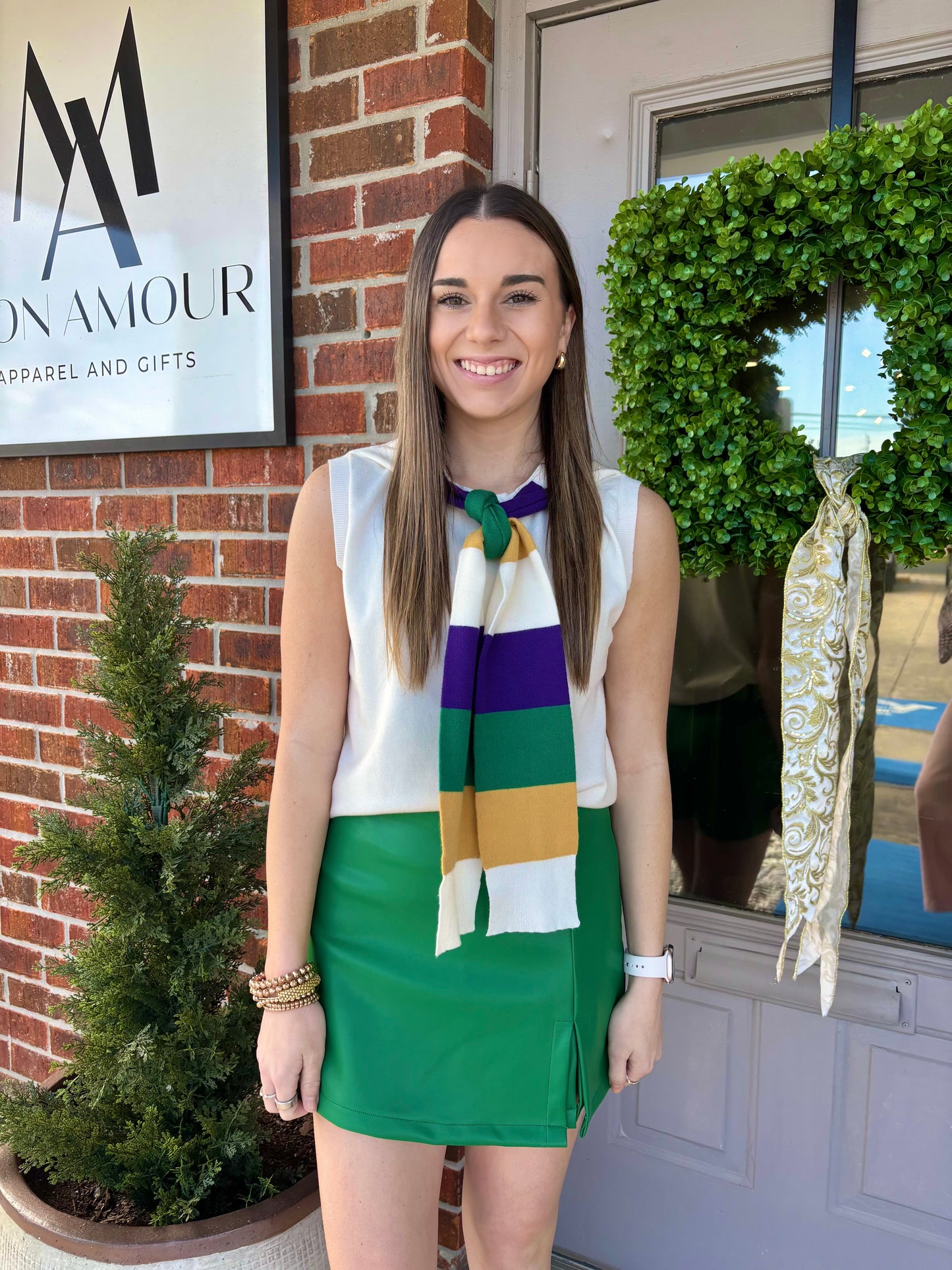 Mardi Gras Tie Sweater Vest