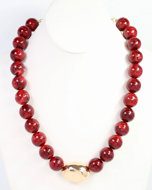Brooklyn Bold Stone Necklace-Wine