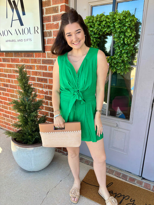 Trish Tie Front Romper