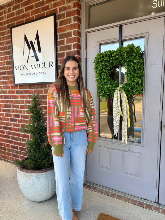 Prisila Pattern Knit Sweater