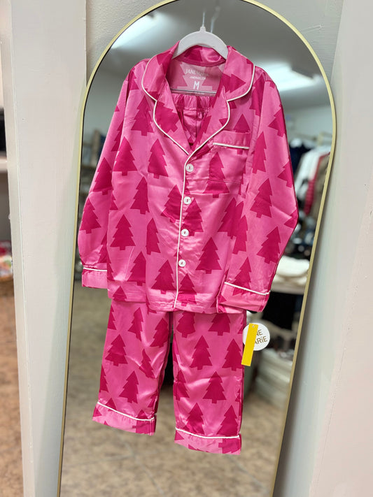 Girls Dreaming of a Pink Christmas Silky Pajamas