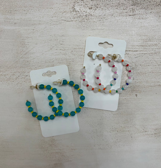 Angela Alternating Bead Hoop