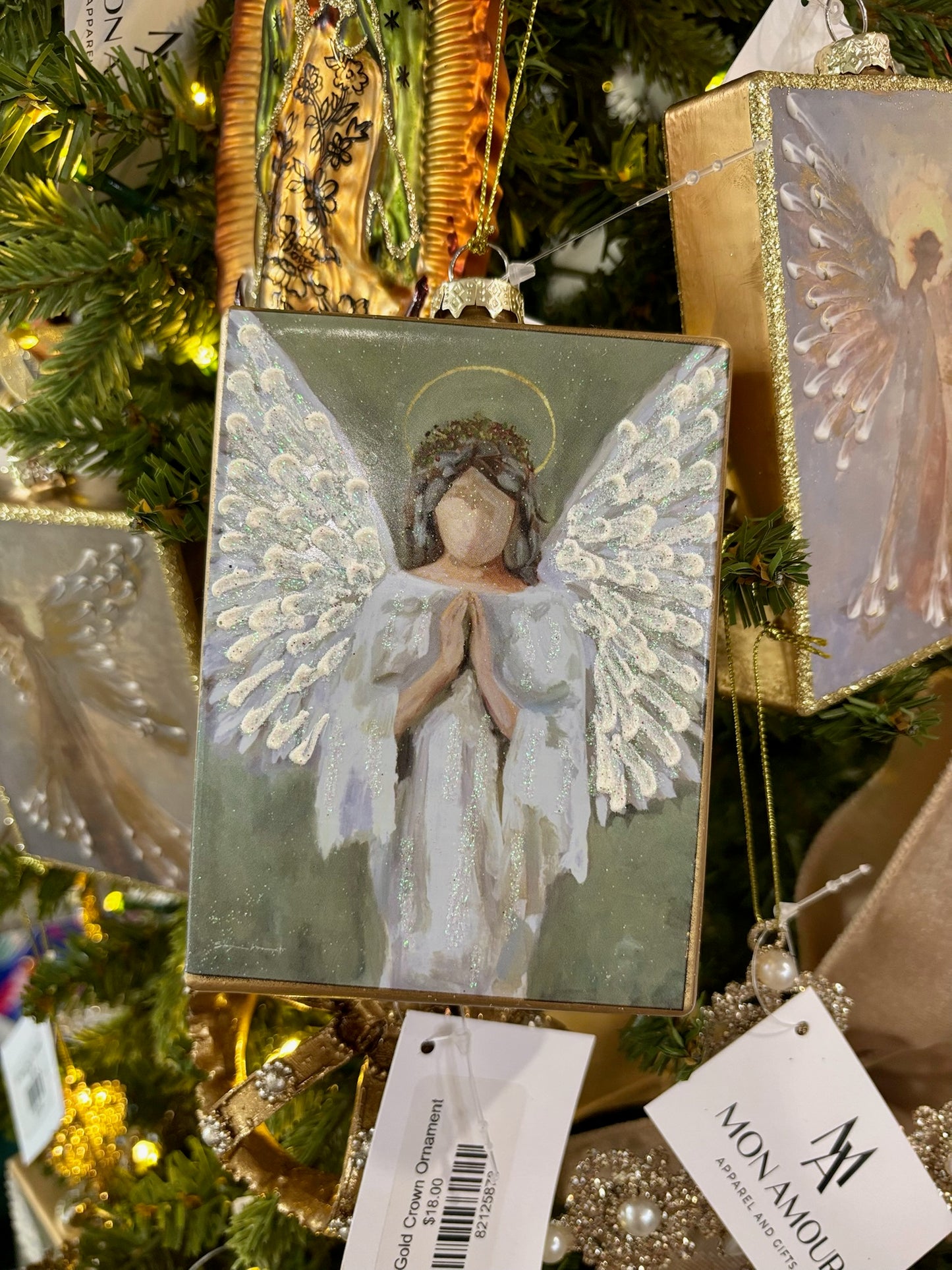 5” Guardian Angel Rectangle Ornament