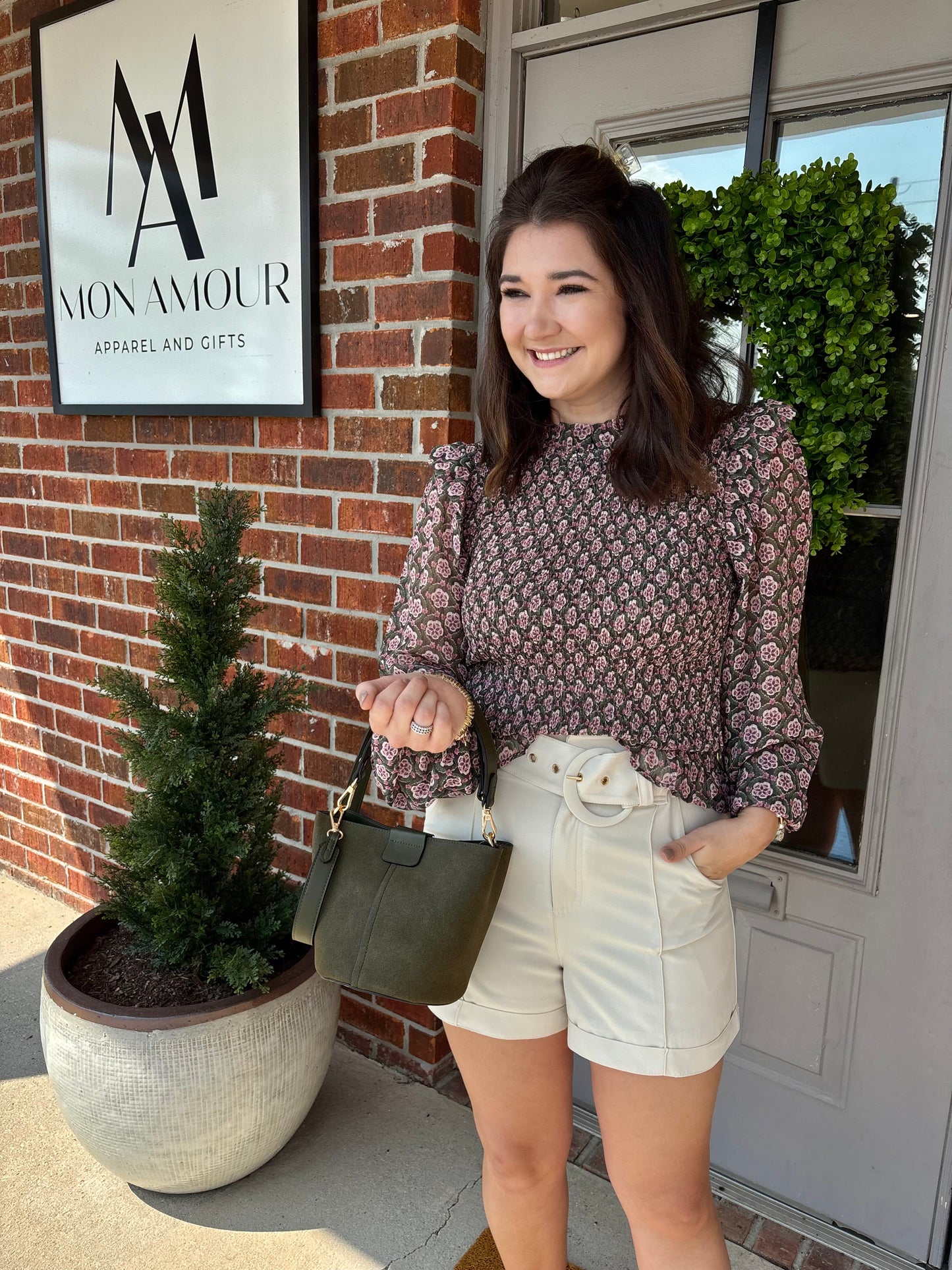 Lizzie Lou Khaki Blouse