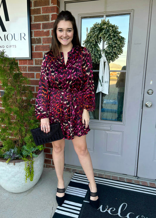 Elise Animal Print Mini Dress