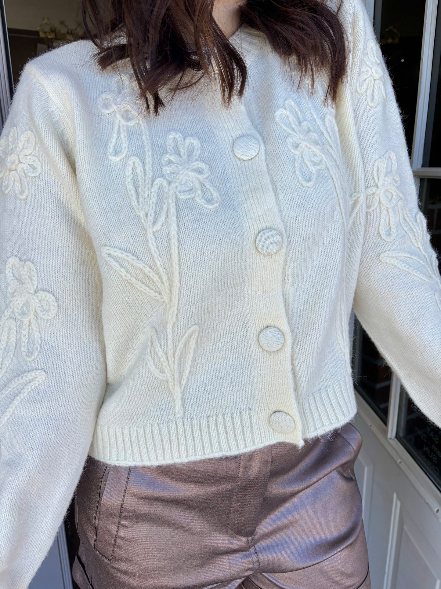 Sacha Long Sleeve Crew Neck Cardigan