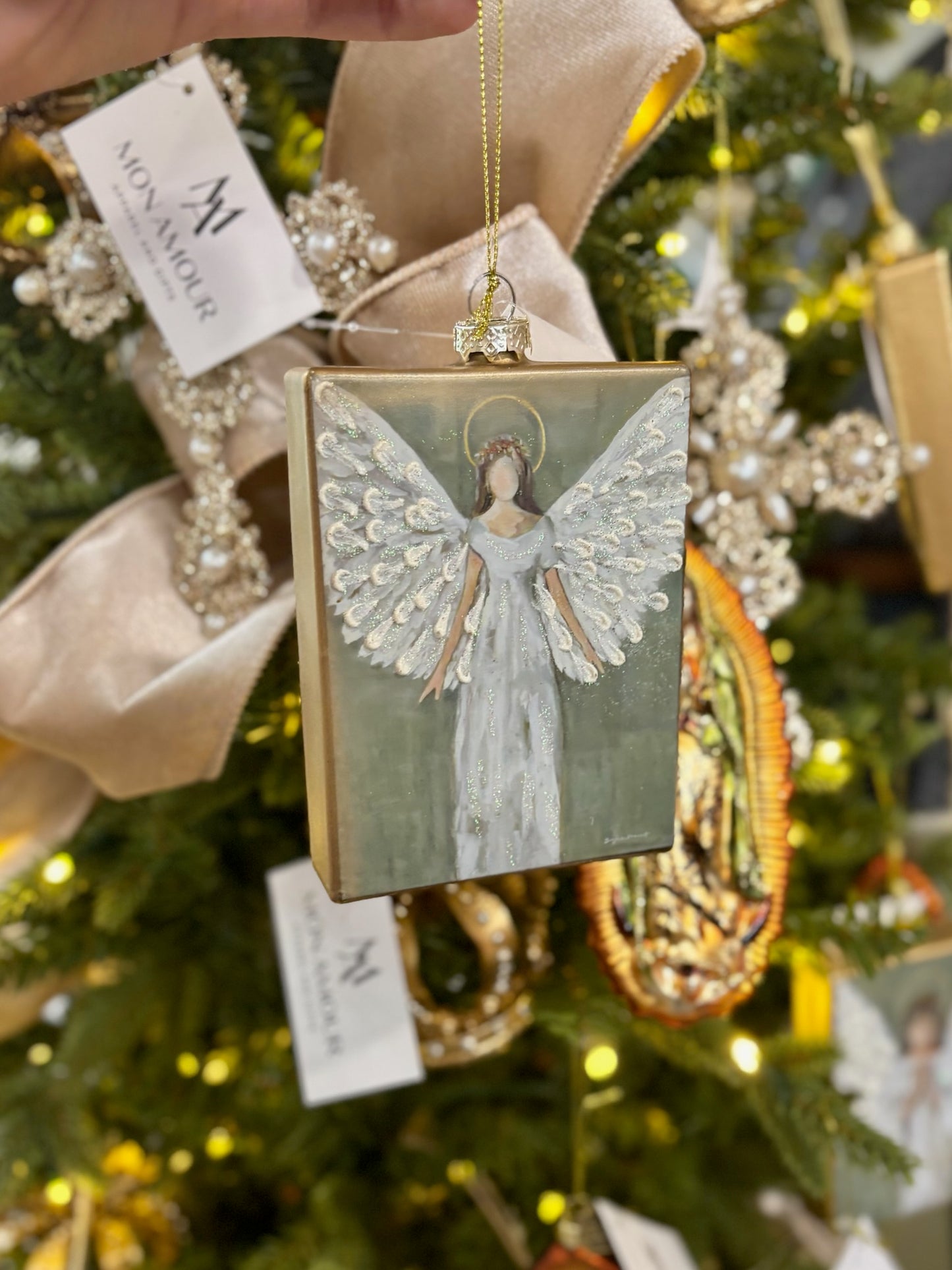 5” Guardian Angel Rectangle Ornament