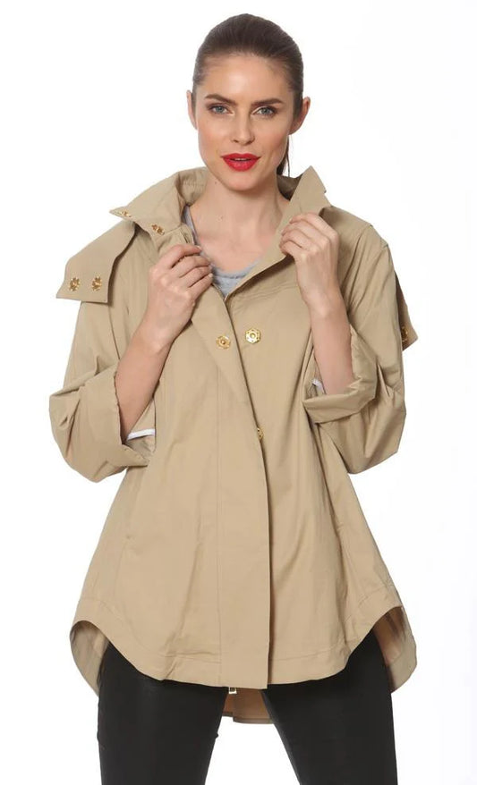 Savina - Khaki with Gold Trim