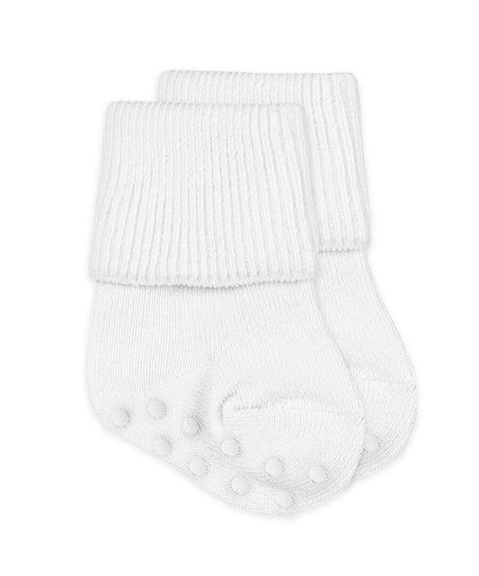 Non-Skid Smooth Toe Organic Cotton Turn Cuff Socks