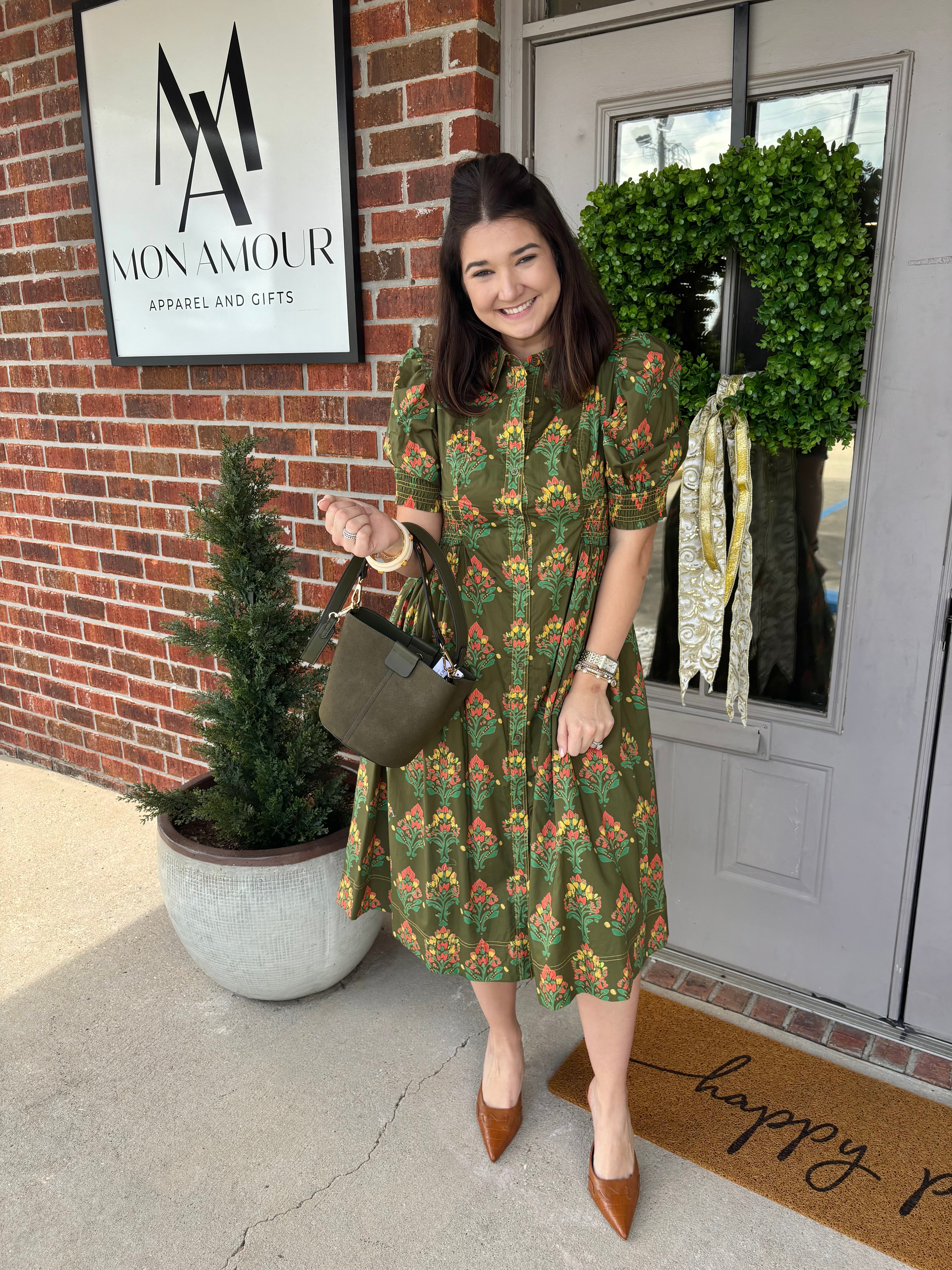 Fayla Floral Midi Shirt Dress – Mon Amour Apparel and Gifts