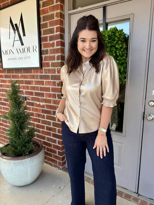 Vera Vegan Leather Blouse