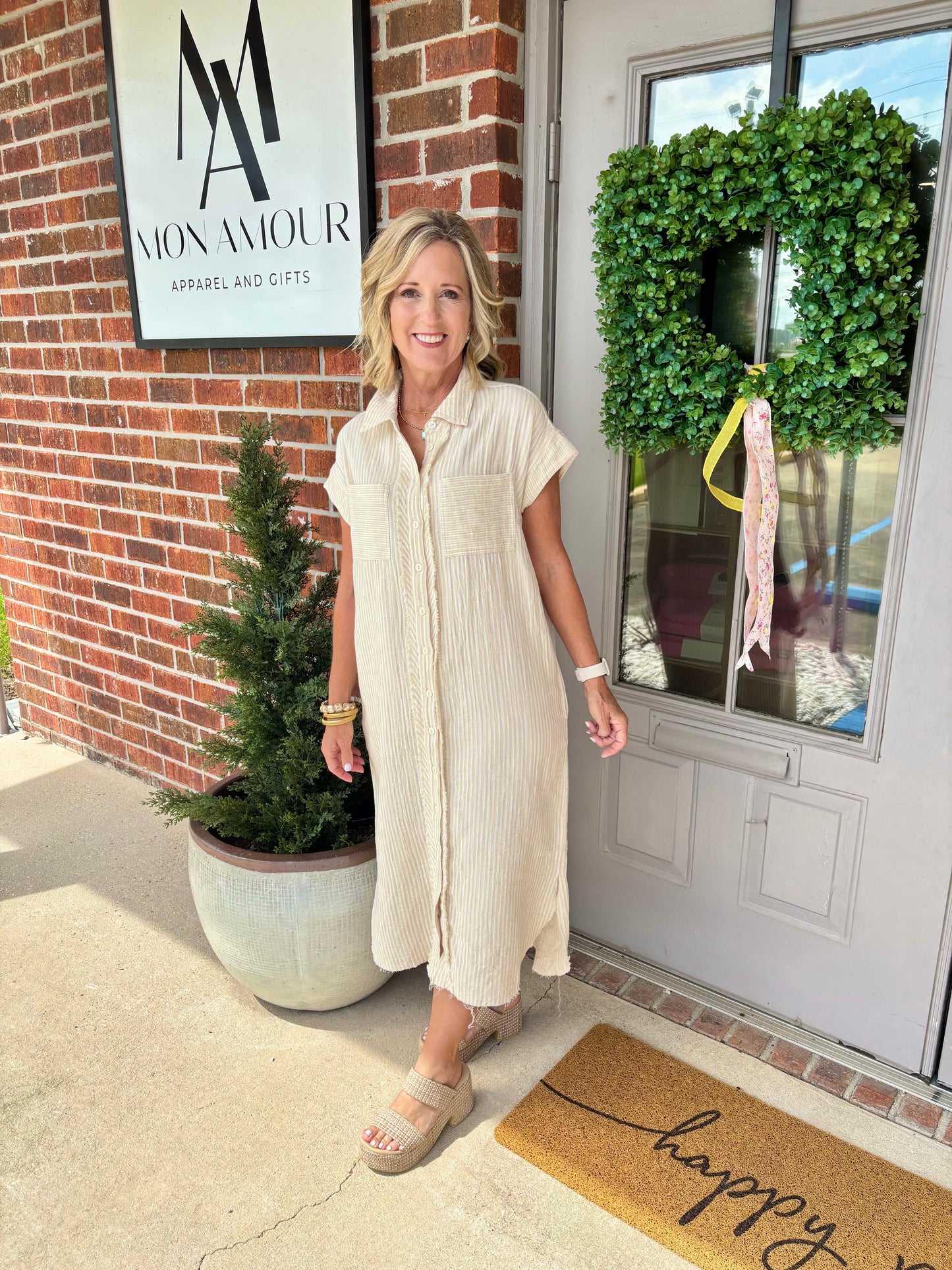 Aira Gauze Shirt Dress