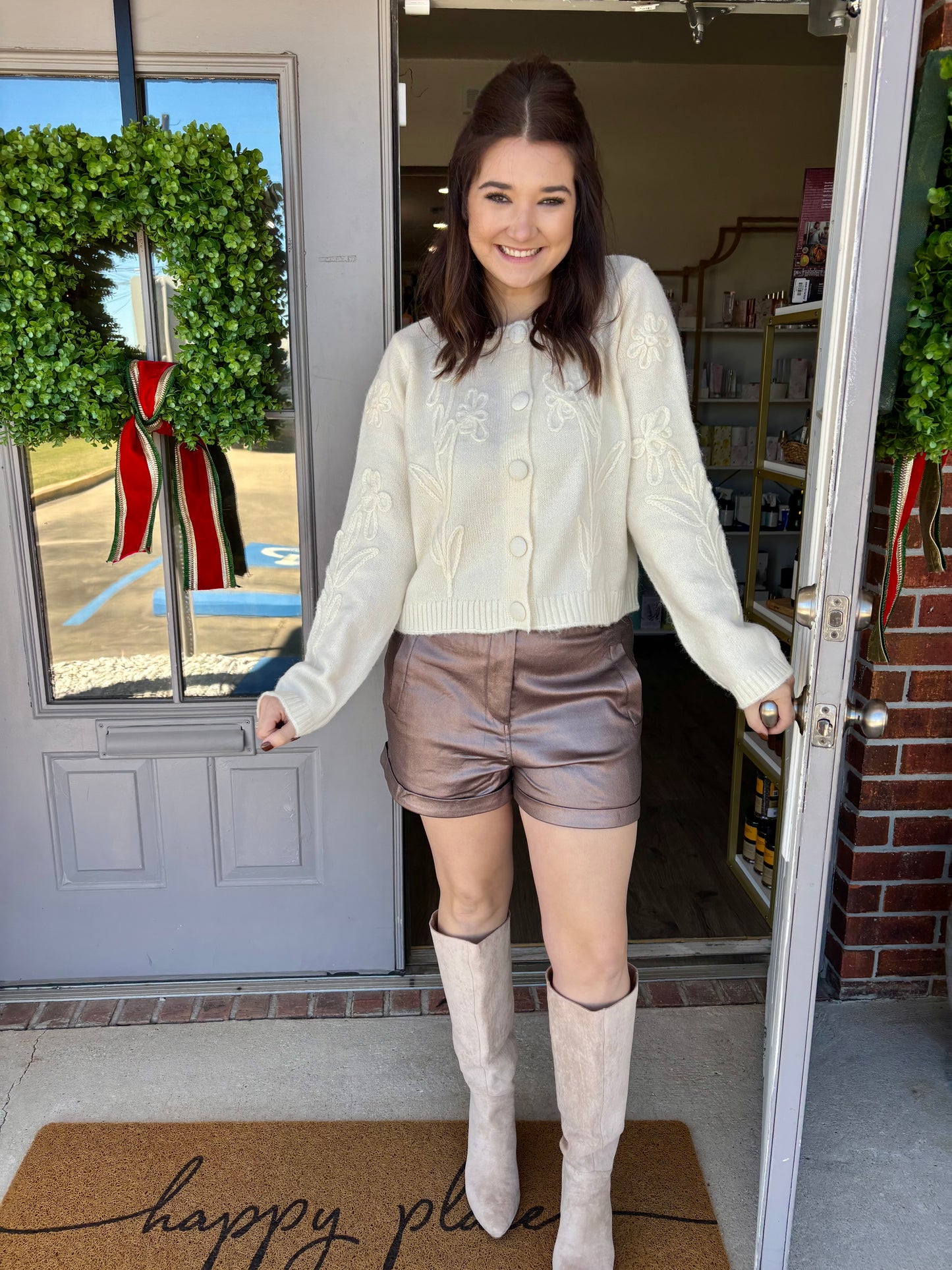 Sacha Long Sleeve Crew Neck Cardigan