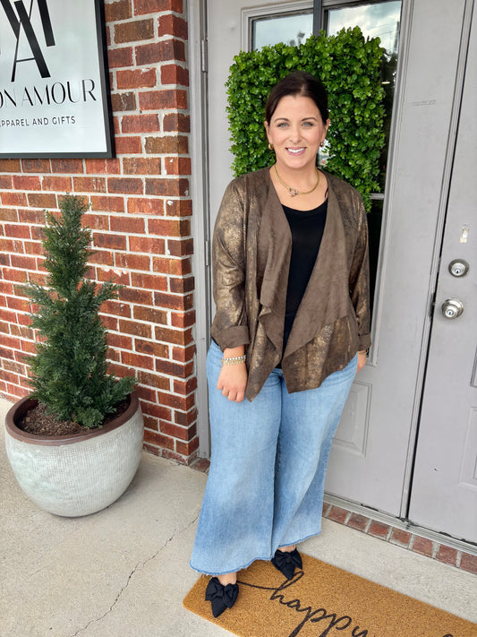 Printed Python Suede Blazer