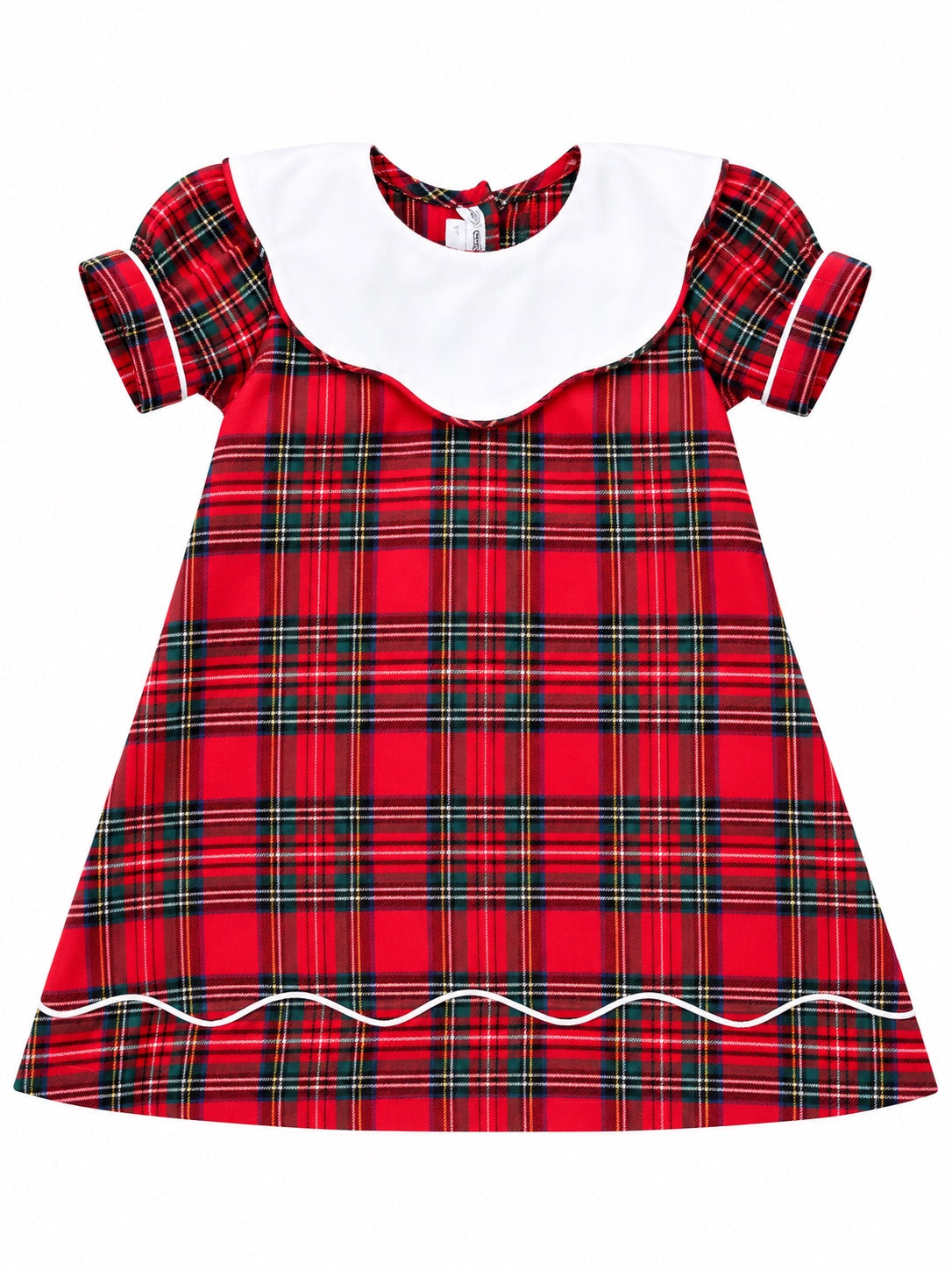 Girl Tartan Plaid w/ Scallop Collar Dress