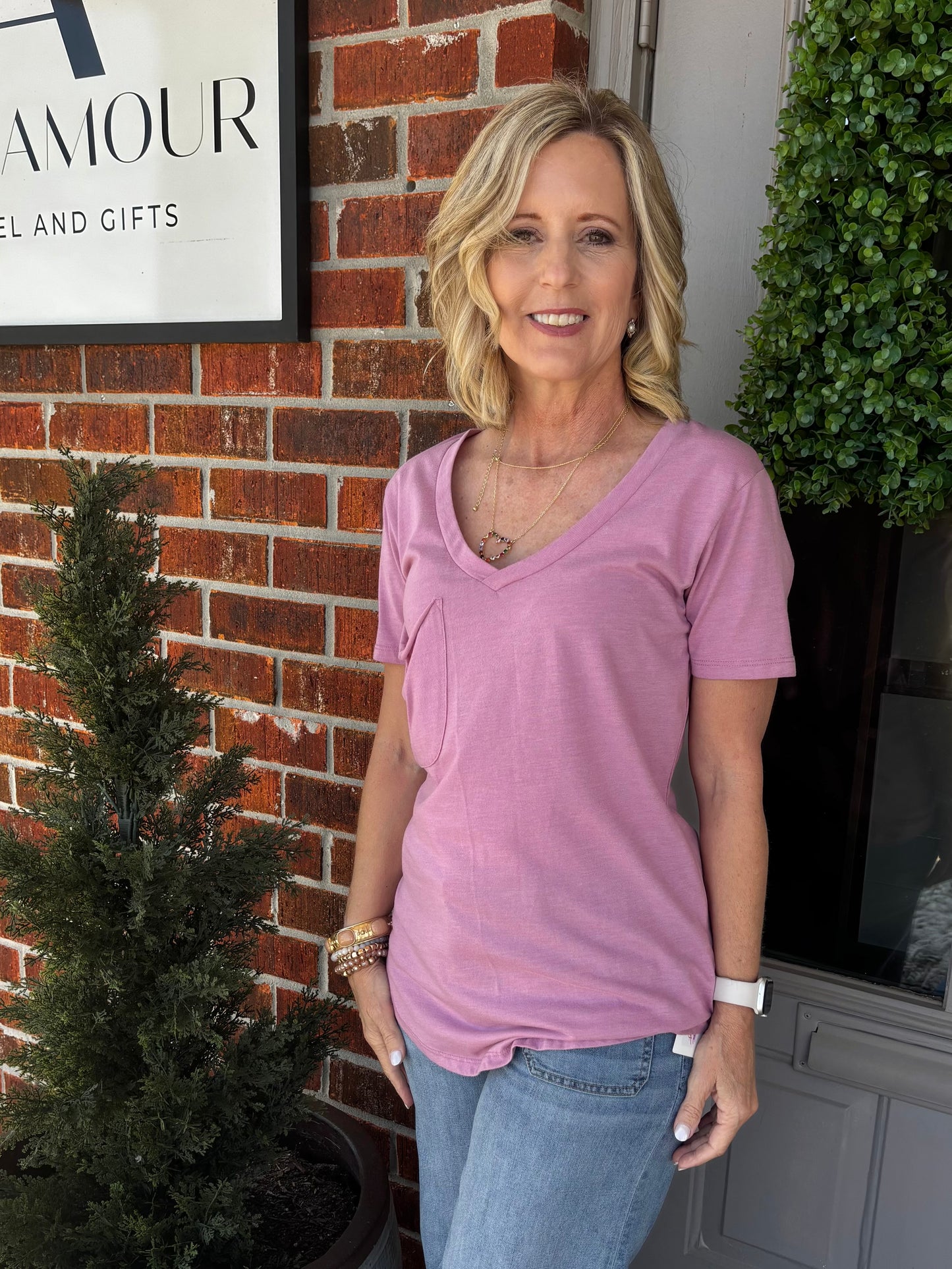 Dusty Orchid Pocket Tee