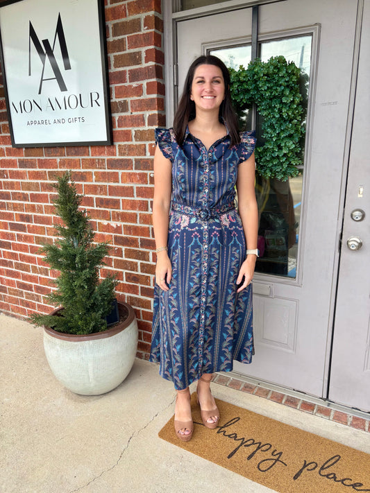 Karly Ruffled Midi Dress