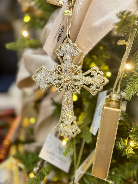 5” Jeweled Cross Ornament