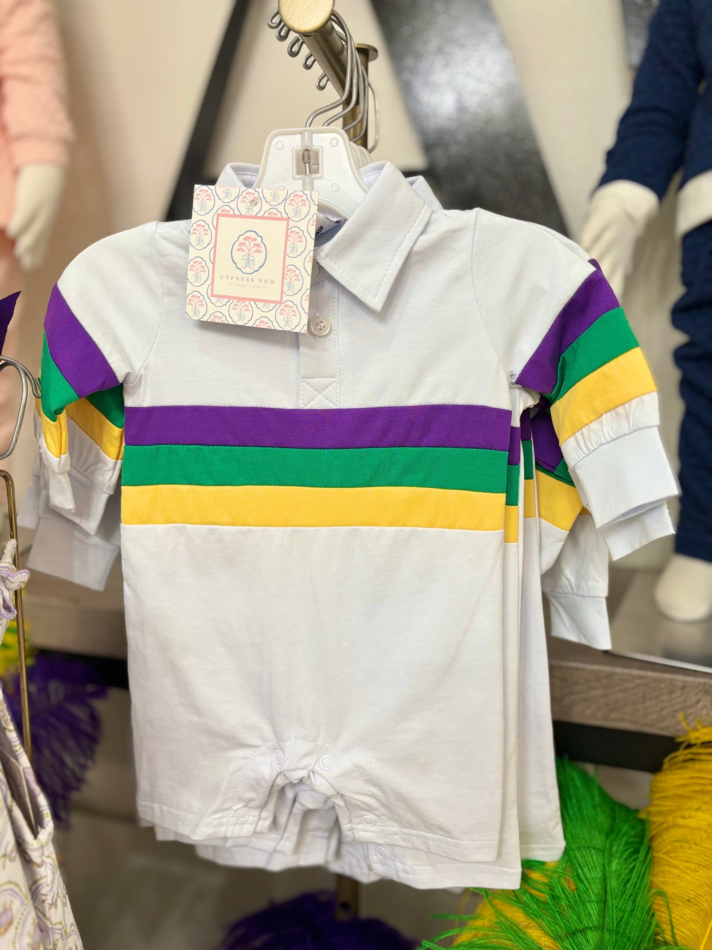 Mardi Gras Rugby Boys Romper