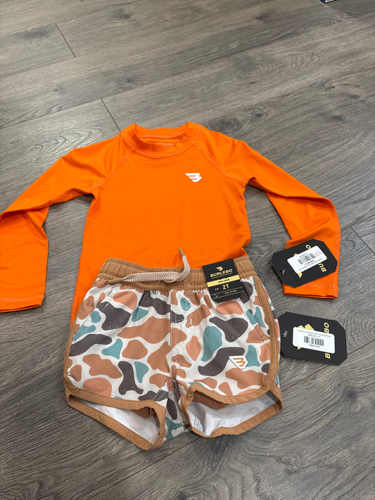 Burlebo Youth Rashguard- Orange & White