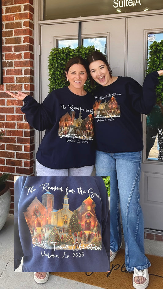 PREORDER: Small Town Christmas Adult Gilden Sweatshirt ￼