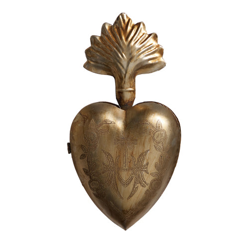 10.25" PEWTER SACRED HEART ORNAMENT