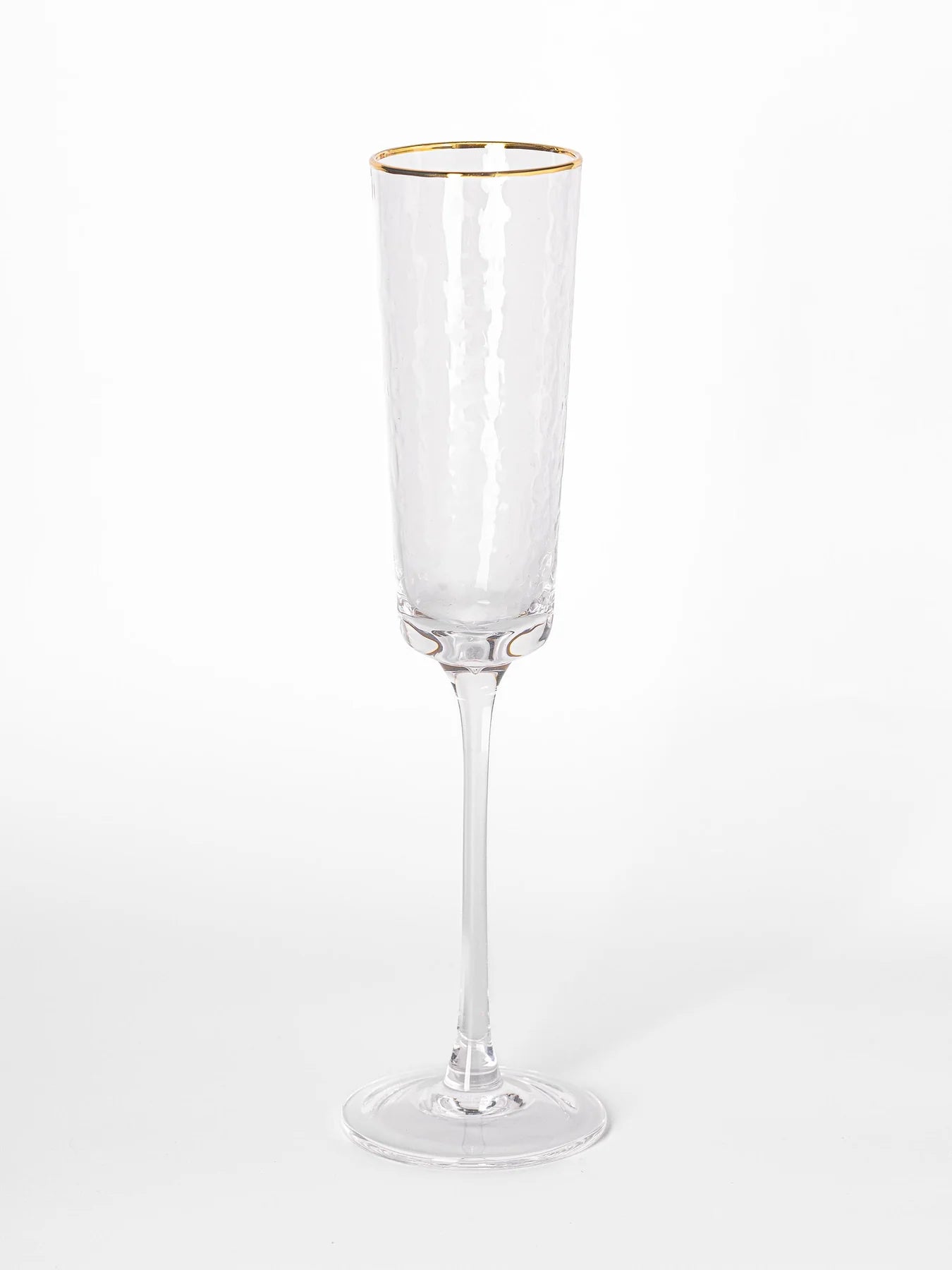 Champagne Glass | Hammered Clear