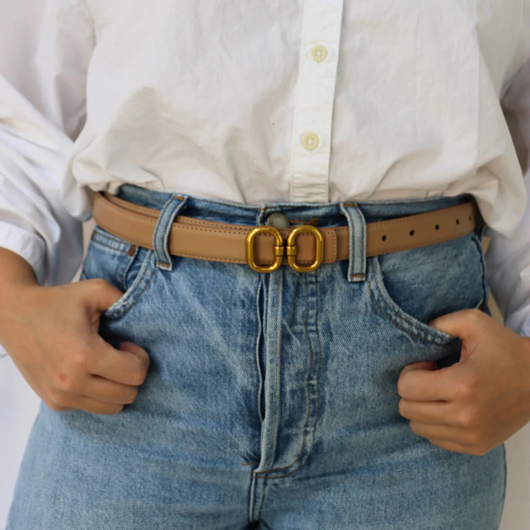 Double Oval Linked Belt Tan