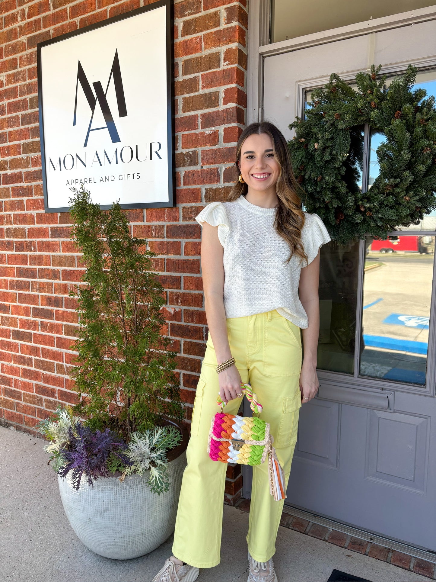 Angel High Rise Cargo Straight Yellow