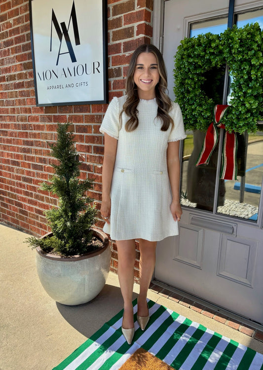 Elle Elegant Tweed Dress