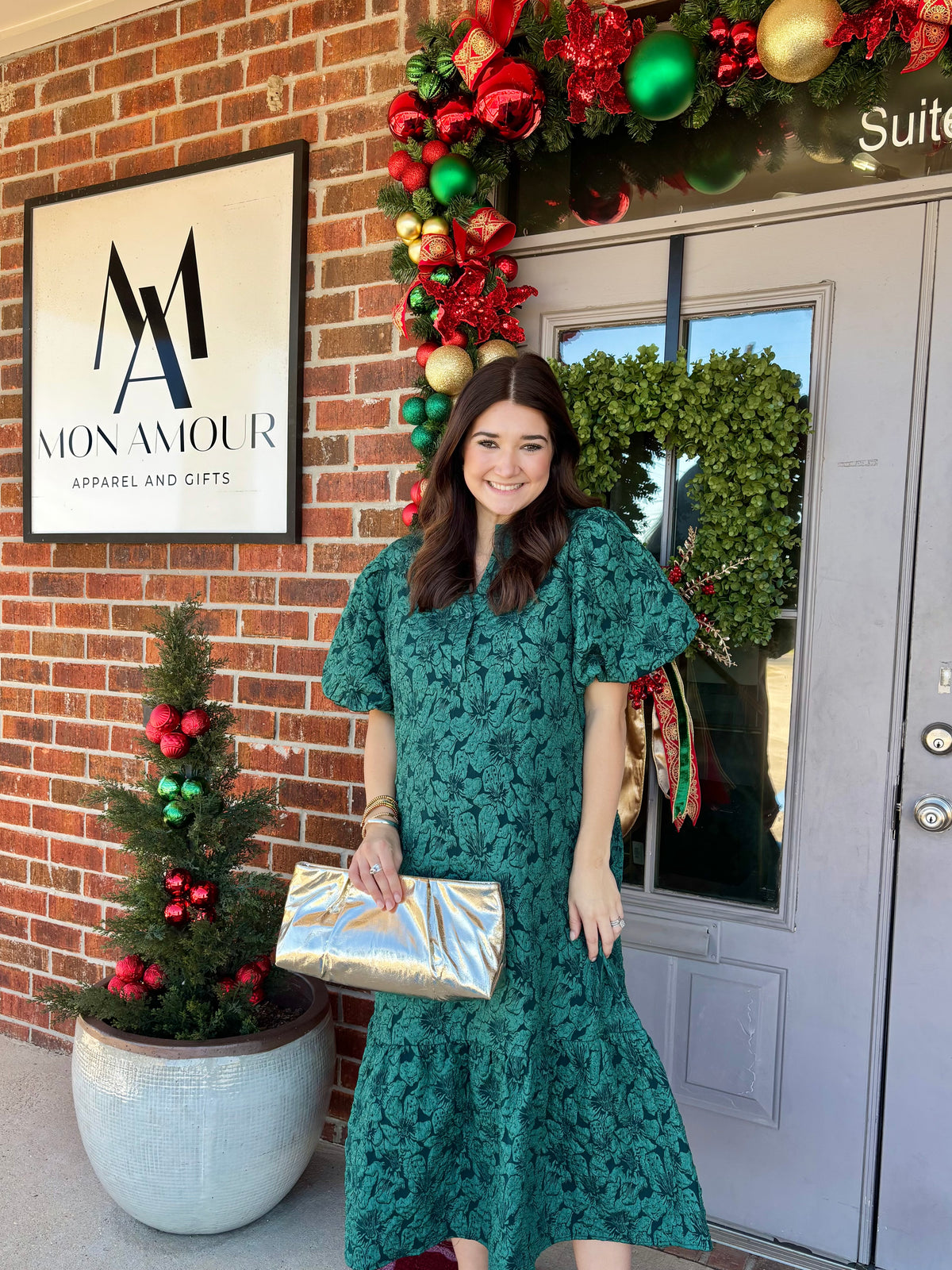 Evergreen Evening Jacquard Midi