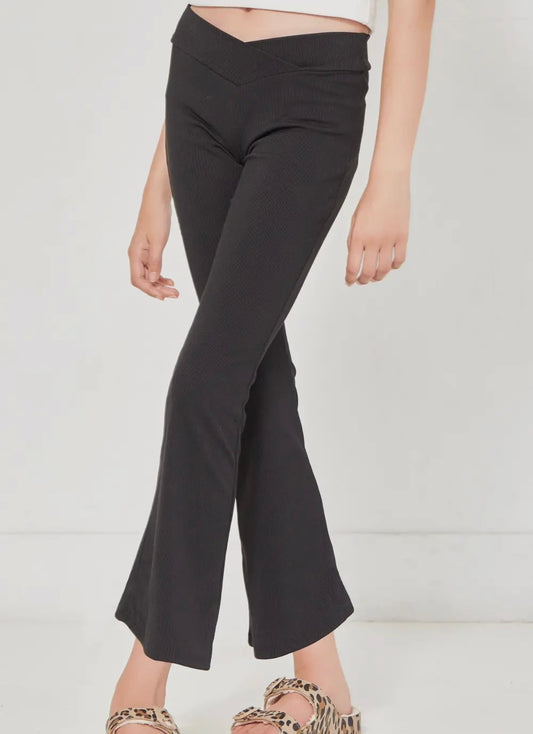 Tween Crossover Waist Ribbed Pant