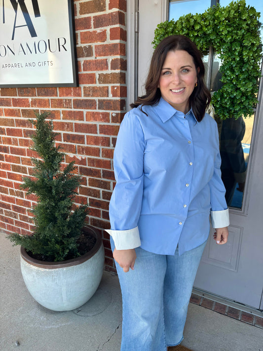 Powder Blue Button Shirt