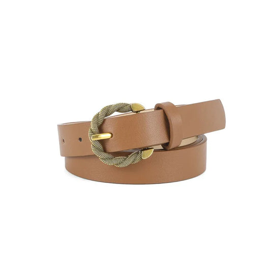 Twisted Buckle Belt Brown