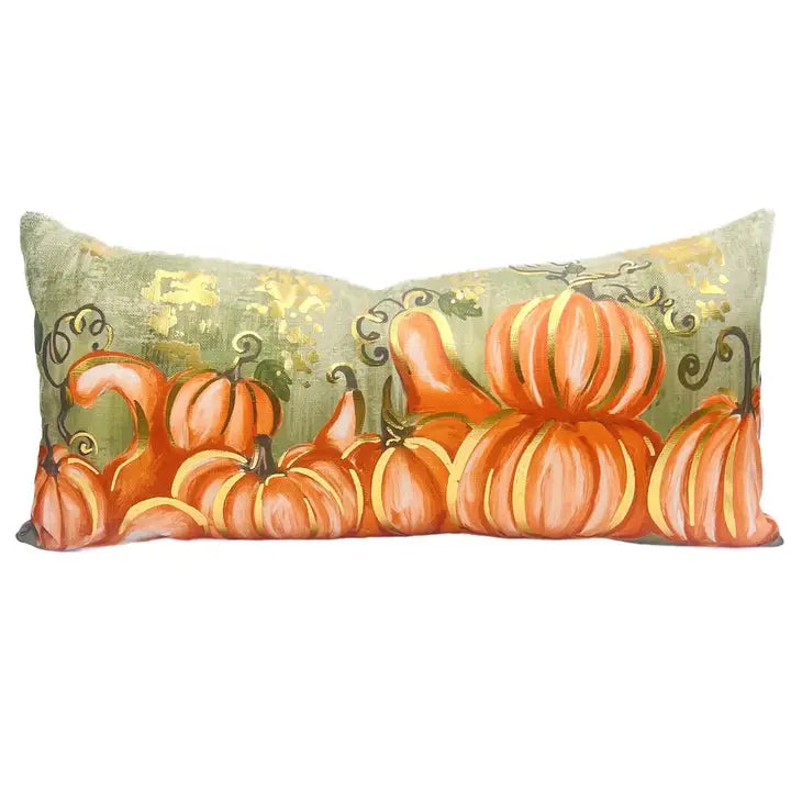 Golden Orange Pumpkins Pillow