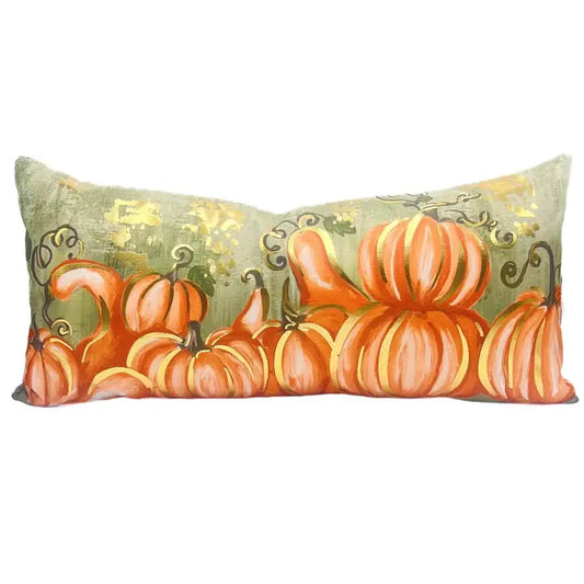 Golden Orange Pumpkins Pillow