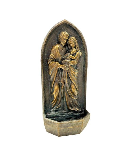 Bronze Holy Family Holy Water Font