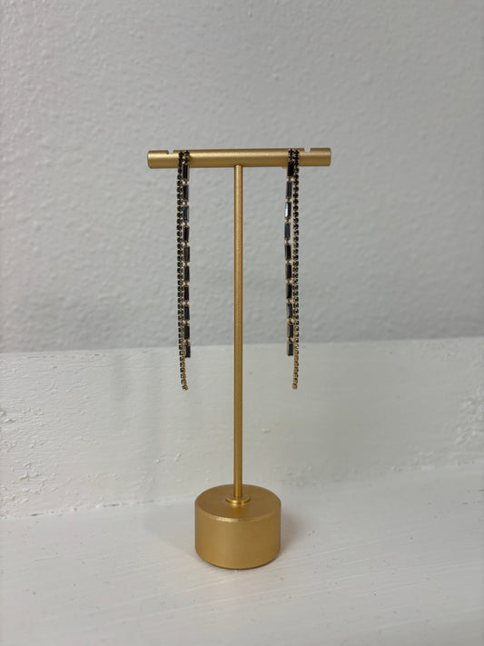 Navy Long Drop Earring