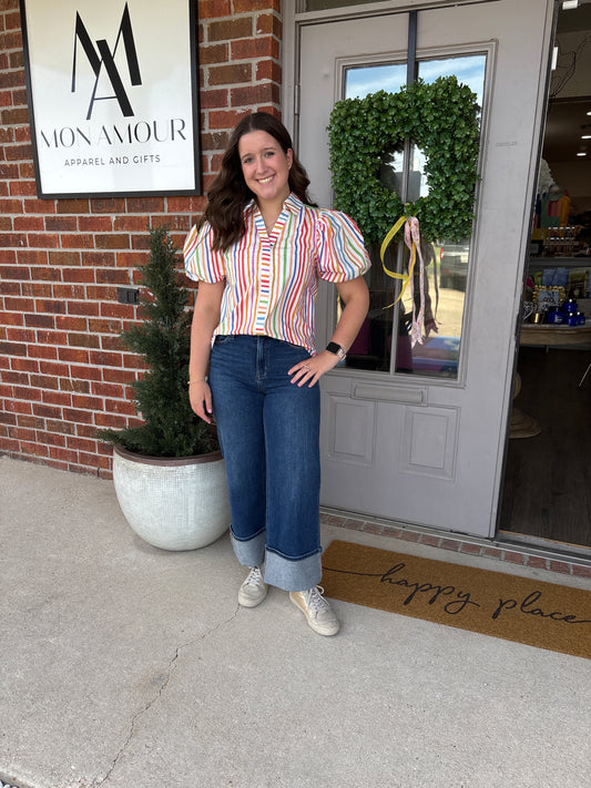 Petite Cuffed Slim Wide Denim