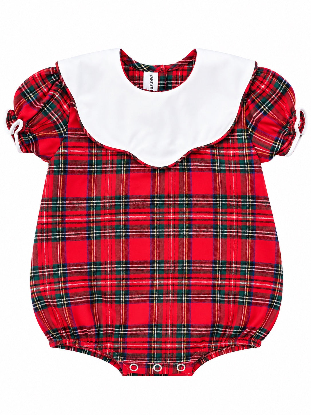 Girl Tartan Plaid w/ Scallop Collar Bubble