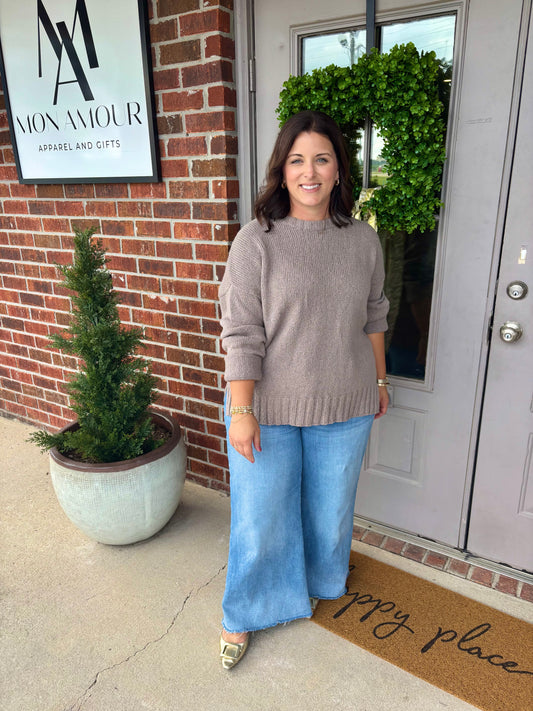 Beck textured sweater in light tavern by ZSupply