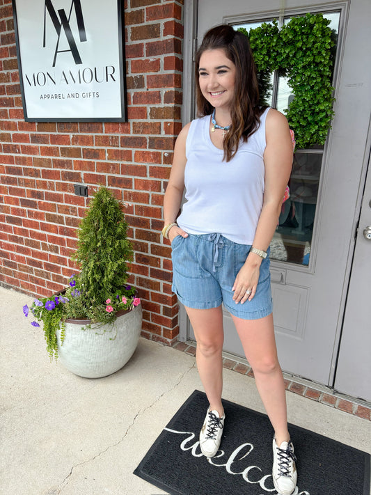 White Sirena Rib Tank