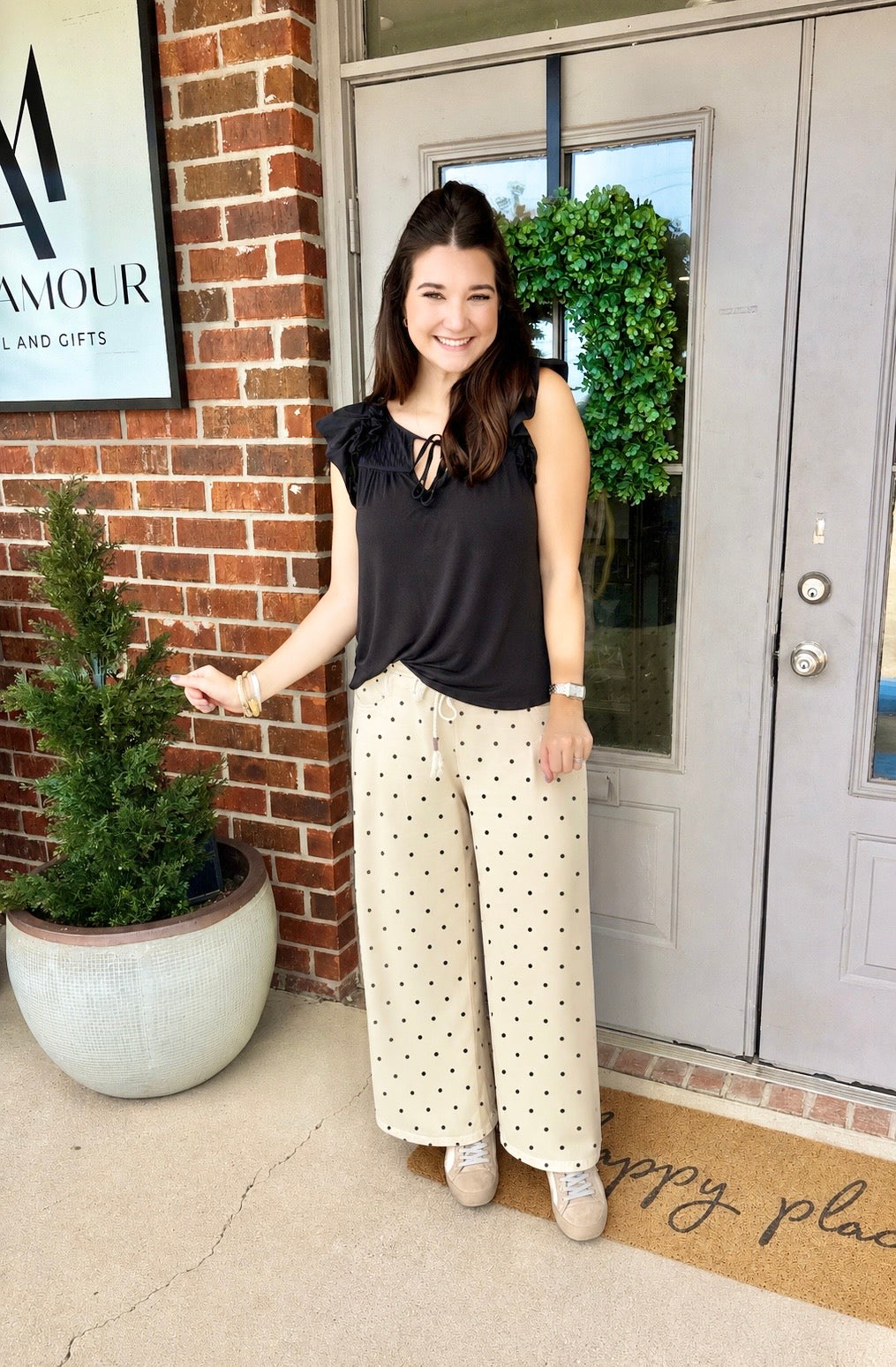 Perli Pull-On Polka Dot Pant