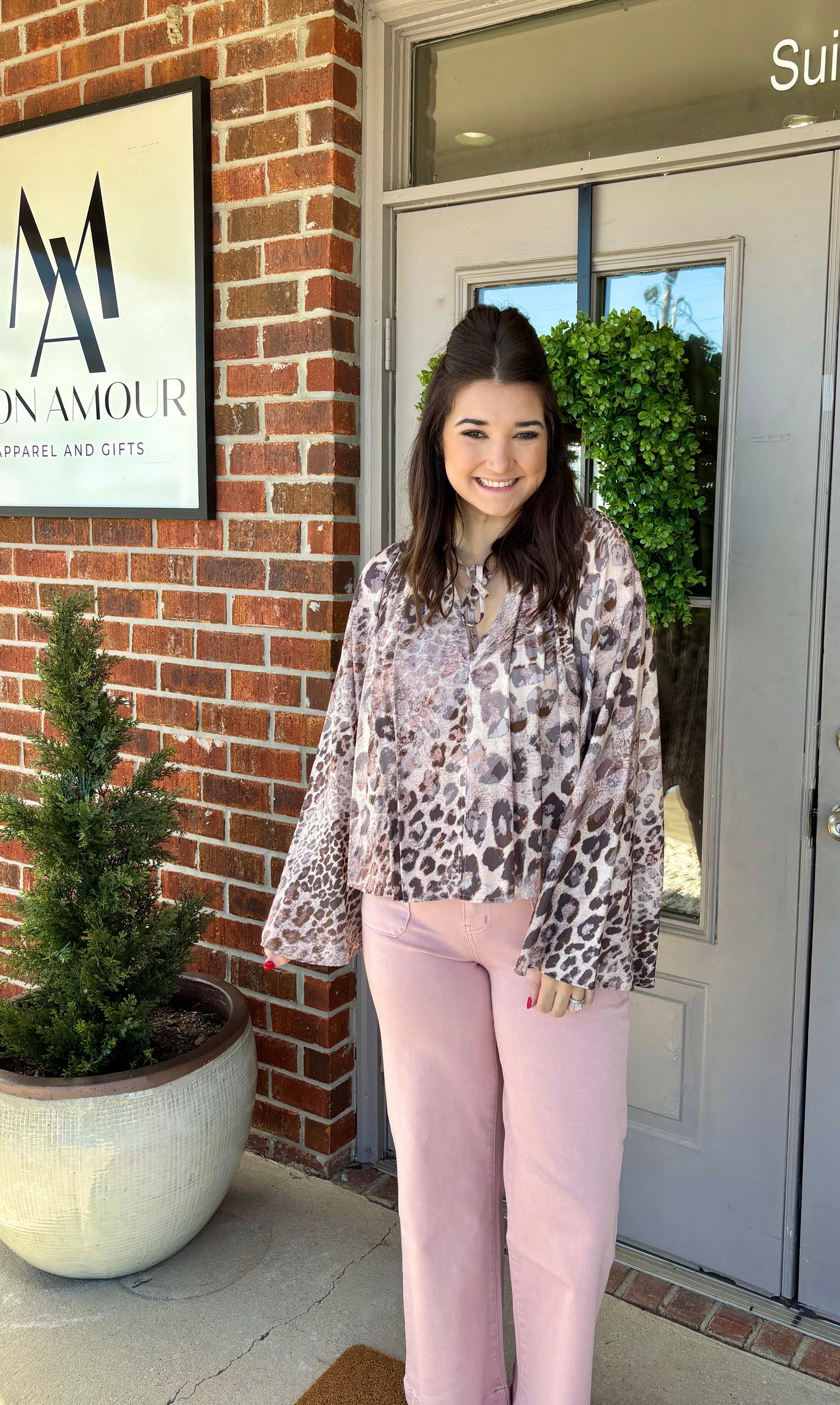 Bali Brown/Grey Contrast Top