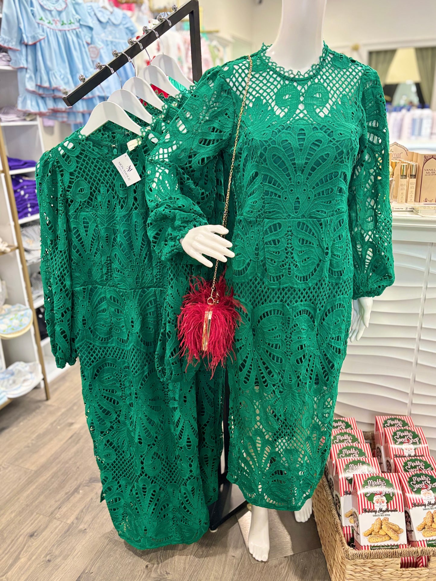 Emerald Lace Midi Dress
