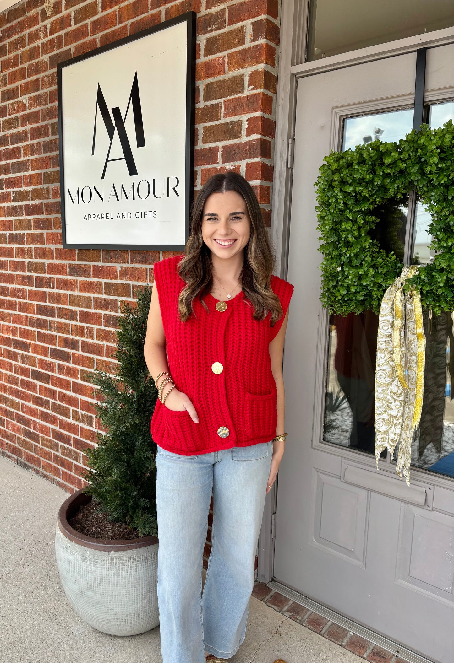 Ros Red Sweater Vest